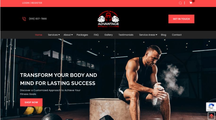Fitness and gym website design