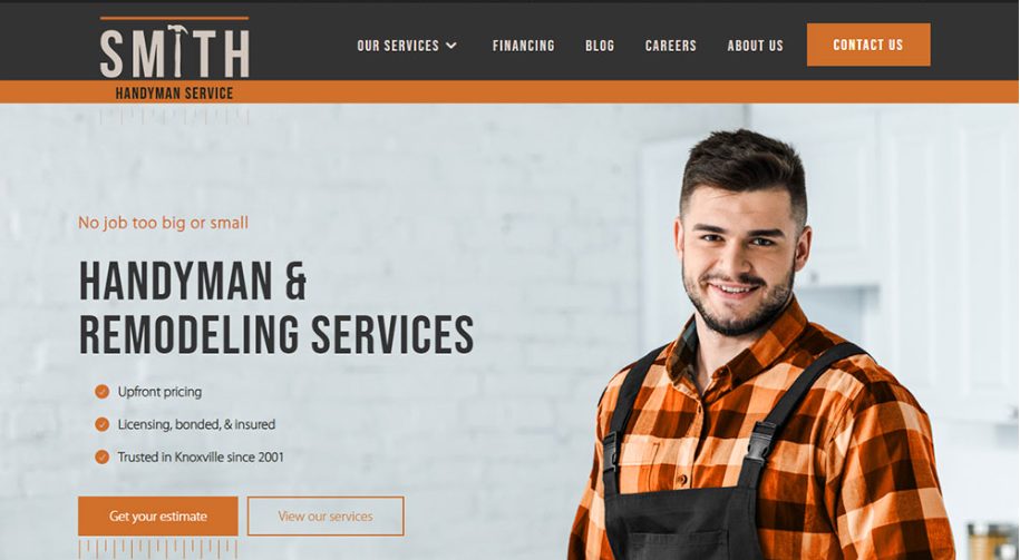 Handyman and remodeling website design