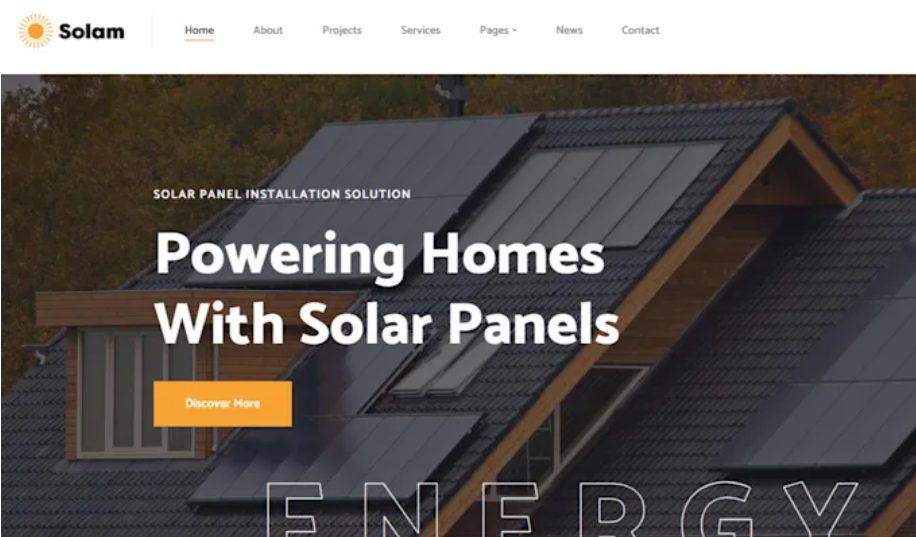 Solar installation website design
