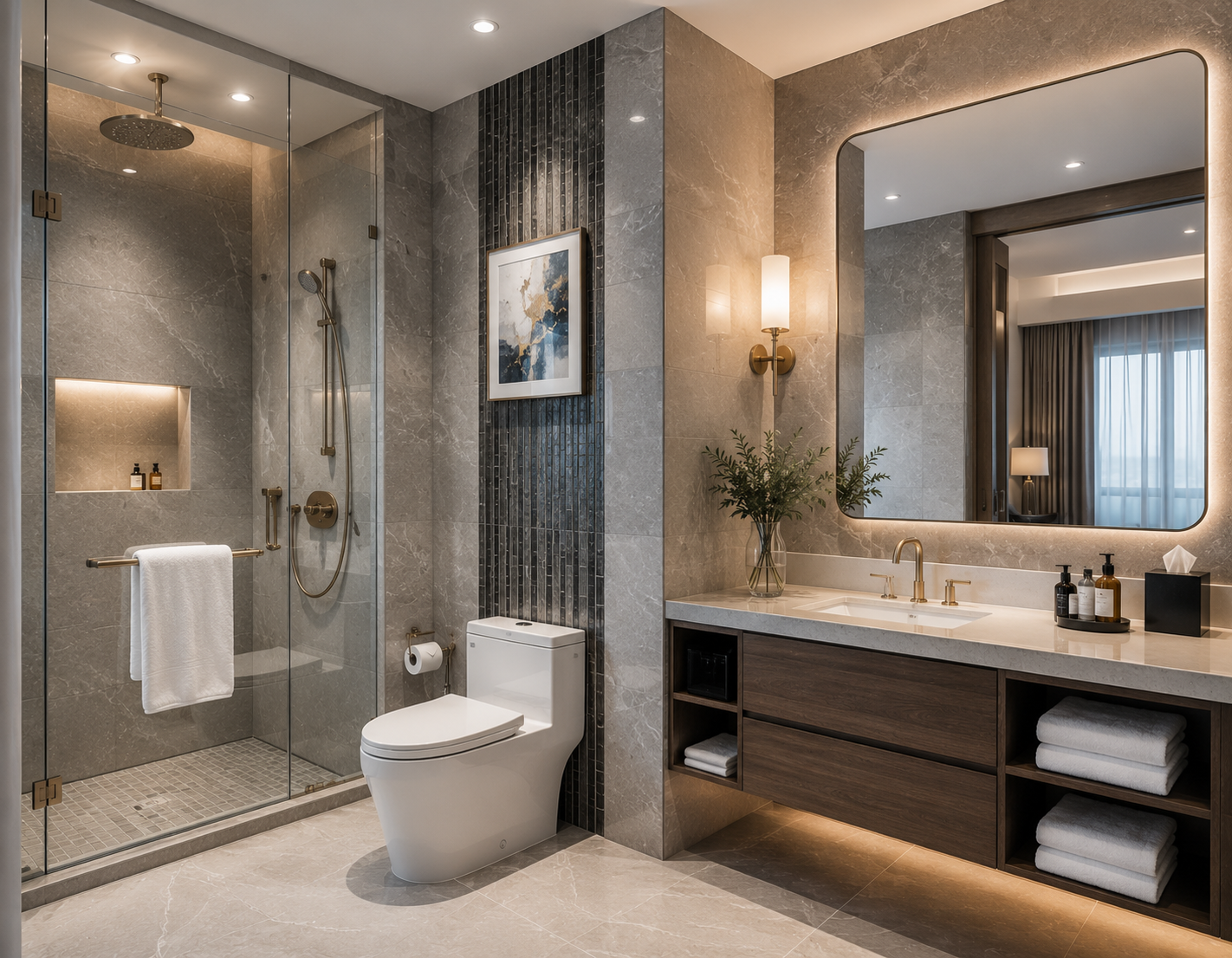 Boutique hotel guest bathroom
