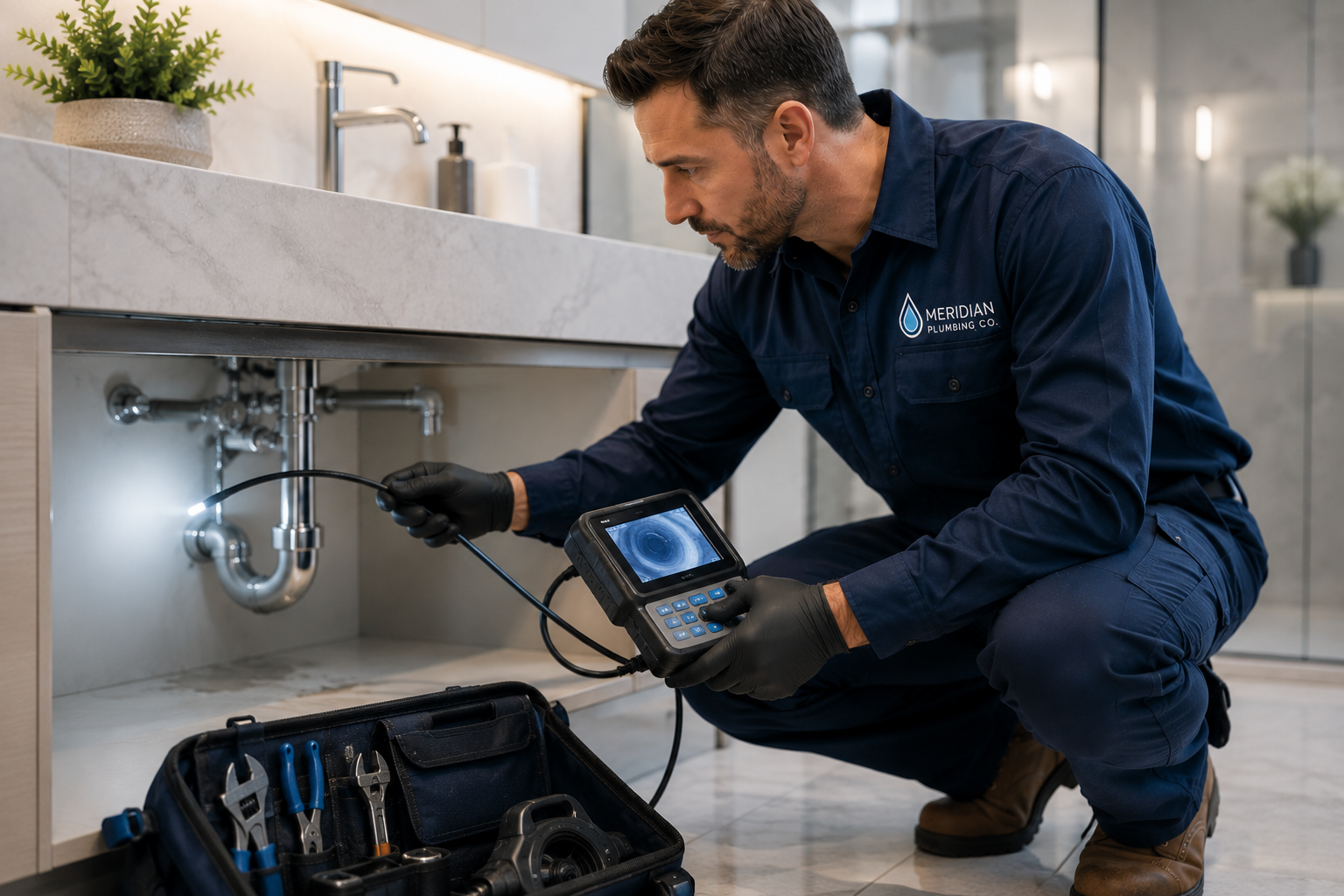 Leak detection with inspection camera
